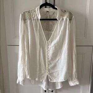 Free People white Button-Up Blouse